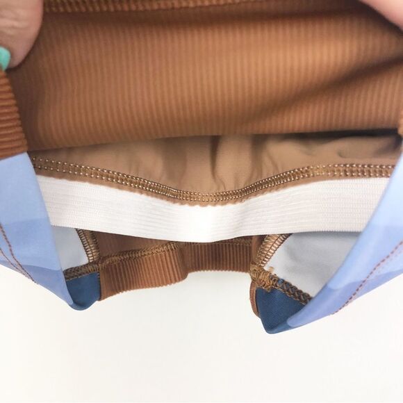 BEACH RIOT SPORT | Tessa Ribbed Crop Top Brown & Indigo Stripe Women’s Size S - Picture 9 of 10